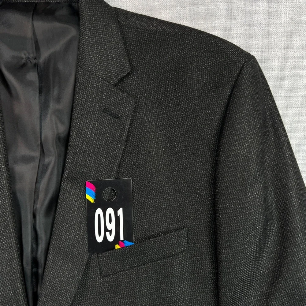 Chaps Charcoal Sport Coat Blazer Men 48L Dark Gray Classic Tailored‎ Office
